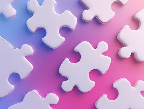 Interlocking puzzle pieces minimal abstract 