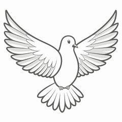 Fototapeta premium White Dove Flying with Wings Spread Open