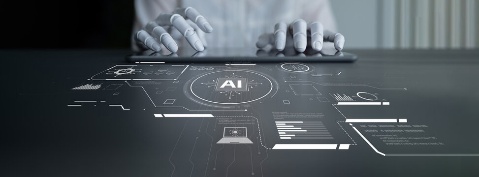AI system interacting with artificial intelligence interface, processing data, executing algorithms, and enhancing automation with advanced artificial intelligence functions. Latch