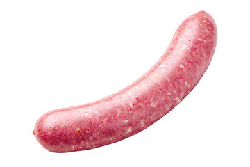 Raw Uncooked Pork Sausage, isolated on a transparent background.