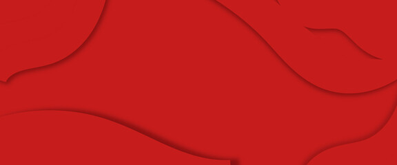 赤色の抽象的な波模様と立体的な背景デザイン02