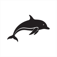jumping dolphin silhouette vector illustration