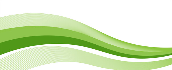 Abstract green wave background, Vector green line background curve element with white space for text and message design, overlapping layers. Vector