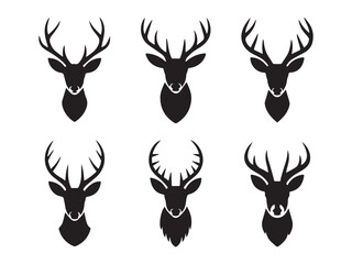 Hand drawn animals silhouette set