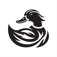 duck silhouette vector illustration