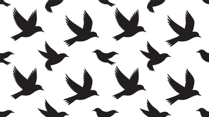 Fototapeta premium Seamless Black Silhouette Pattern Collection – Minimal Vector Shapes on Transparent Background