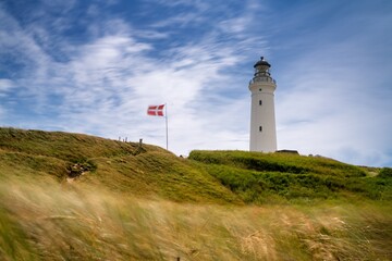 view of the Hirtshals lighthouse in northern Denmark