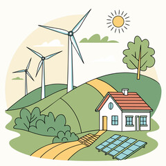 wind turbine and house