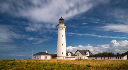 view of the Hirtshals lighthouse in northern Denmark
