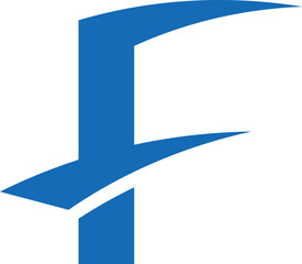 Letter F Logo with Swoosh Element