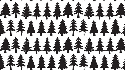 Obraz premium Seamless Black Silhouette Pattern Collection – Minimal Vector Shapes on Transparent Background