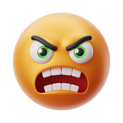 Angry emoji face with gritted teeth and furious expression