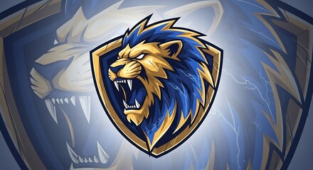 Dynamic lion mascot logo design with fierce expression, ideal for sports teams, gaming, branding, and business ventures seeking strength and power