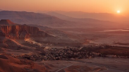 Fototapeta premium Breathtaking Sunset Over the Valley of the Kings in Egypt