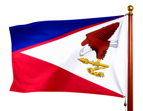 Flat Crisp Samoa Flag with Smooth Edges, Top-Down Perspective, Isolated on Transparent Background