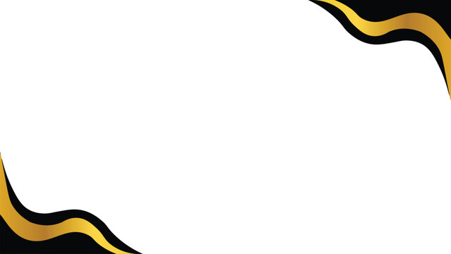 Elegant black and gold abstract corner design for certificates, invitations, or other decorative purposes.