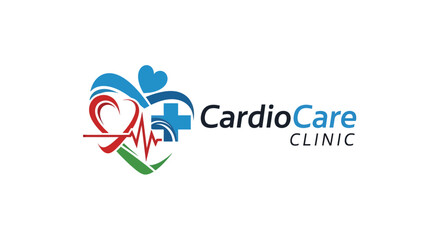 Health Event, Cardiology, CardioCare Clinic, Logo Design, Medical Environment, Graphic Viewpoint, Heart Health Concept