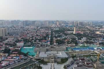 Obraz premium Aerial view of Dingzhou Ancient architecture, Hebei, China