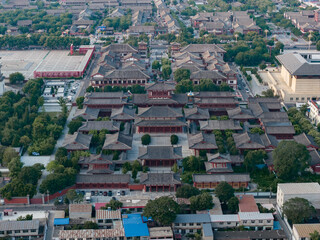 Obraz premium Aerial view of Dingzhou Ancient architecture, Hebei, China