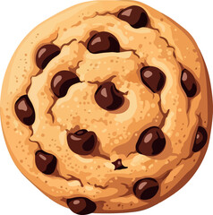 Delicious chocolate chip cookie freshly baked sweet treat homemade dessert snack vector