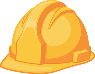 Yellow hard hat safety protection for construction workers and industrial jobs vector