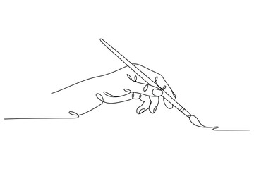 Fototapeta premium Continuous Line Drawing of a Hand Writing | Vector Illustration for an Author and a Writing.