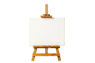 Blank canvas on wooden easel art studio supplies