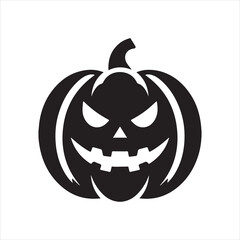 Halloween pumpkin head silhouette vector