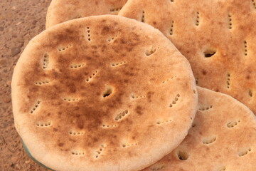 Traditional Moroccan Bread Khobz