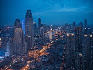 Obraz premium Night view of Tianjin city, China