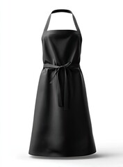 Black apron with adjustable waist tie