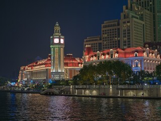 Obraz premium Night view of Tianjin city, China