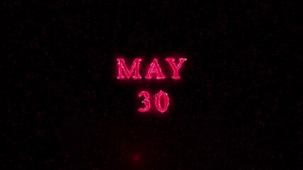 Neon New Year Countdown Futuristic red icon with "March 01" written for holiday promotions, event branding and digital celebrations. 4K Animation