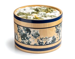 Moldy food in a decorative wooden container