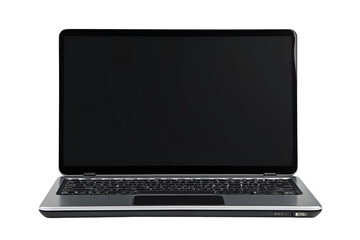 Sleek Laptop Black Screen Silver Keyboard Technology Device
