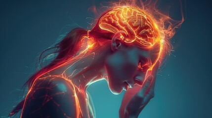 The Illuminated Mind Experiencing Intense Pain and Stress a Fiery Neural Network Affecting the Brain and Body