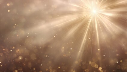 Golden light bursts from a central sun, surrounded by bokeh