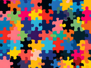 Abstract jigsaw puzzle pattern seamless playful 