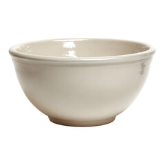 A simple clean and empty ceramic bowl with a matte finish perfect for food preparation or serving isolated on transparent background