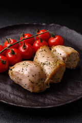 Chicken shish pieces fried on a skewer with salt and spices. Chicken shashlik