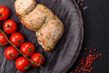 Chicken shish pieces fried on a skewer with salt and spices. Chicken shashlik