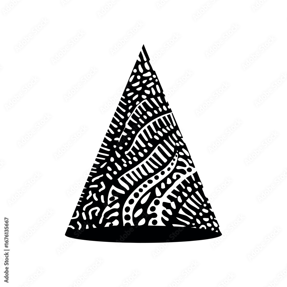 Poster abstract cone with black and white organic patterns creating a visually interesting design element a