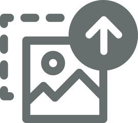 Modern upload icon symbolizing file transfer progress and digital data exchange