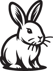 Obraz premium black and white rabbit vector