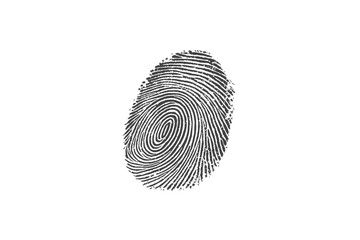 Vector black fingerprint on white Transparent background. Unique fingerprint identification security crime forensic evidence scan isolated on transparent background.