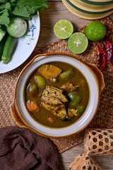 Fermented Fish Entrails Soup,Thai called Kaeng tai pla, is a curry of southern of thai cuisine