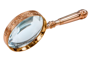 Elegant Rose Gold Magnifying Glass Intricate Design Detail Closeup
