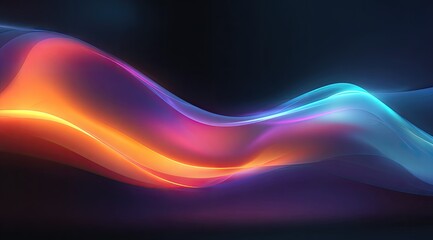 Abstract wave of vibrant, glowing colors