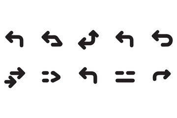Transfer arrows icon set. Linear style sign for mobile concept and web design. Left right arrows icons. Symbol. Vector black silhouette. with white background