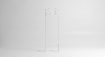 Minimalist White Metal Display Stand for Retail or Home against a Clean Background